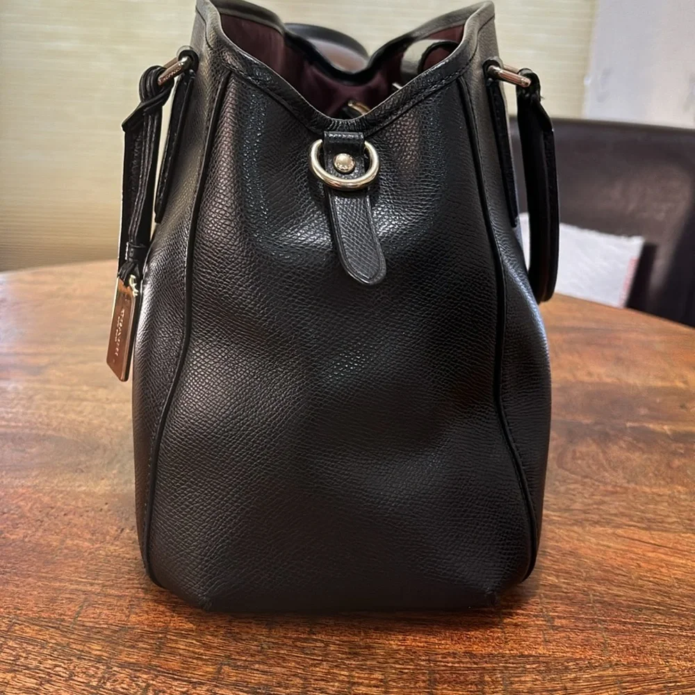 Coach Black Pebbled Leather Satchel with Gold Hardware